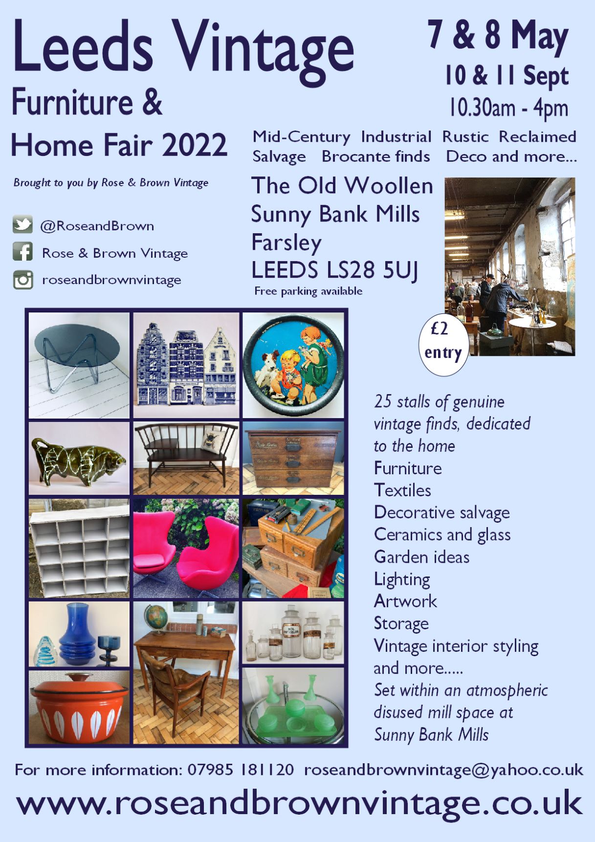 click here to view our Advance tickets for Leeds Vintage Furniture & Home Fair Sat 10 & Sun 11 September 2022 section